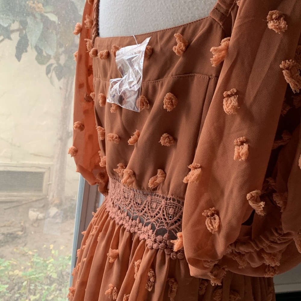 BNWT ASOS RUST / ORANGE BOHO DRESS - Picture 11 of 14